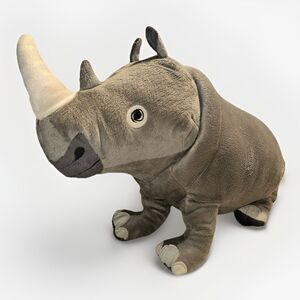 Ikea Onskad Rhino Rhinoceros Plush Stuffed Toy Embroidered 21" Realistic